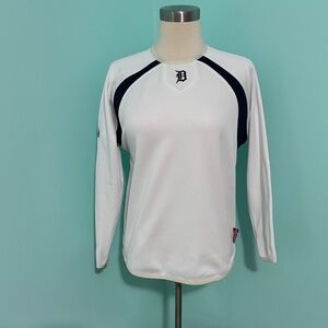 Majestic Authentic Collection Detroit Tigers White and Blue Top